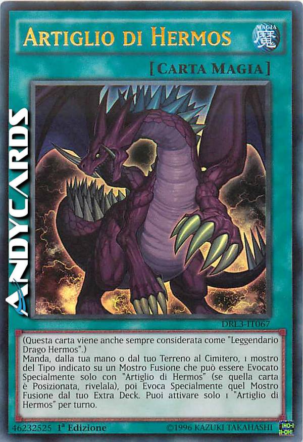 Yugioh The Claw of Hermos DRL2-EN013 Secret Rare Mint Condition 