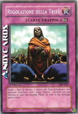 REGOLAZIONE DELLA TRIBÙ