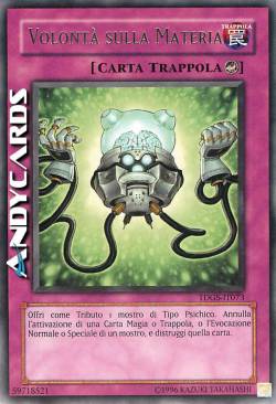 VOLONTÀ SULLA MATERIA