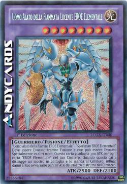 UOMO ALATO DELLA FIAMMATA LUCENTE EROE ELEMENTALE
