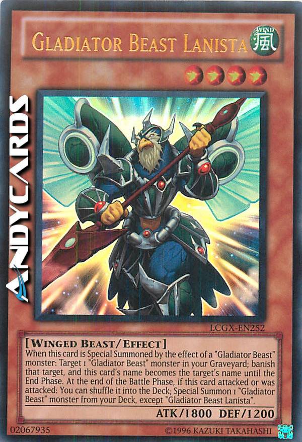 Yu-Gi-Oh! Gladiator Beast Lanista Ultra Rare Card - Legendary Collection 2 1st Edition (LCGX-EN252)