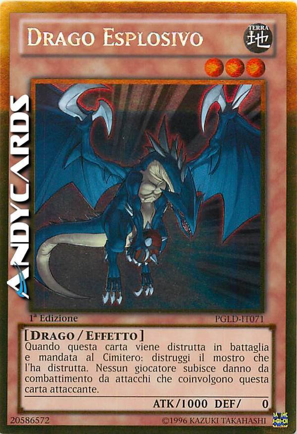 Yu-Gi-Oh! Carta Exploder Dragon (PGLD-EN071) – Premium Gold 1st Edition – Rara Gold Rare Per Collezionisti E Giocatori TCG.