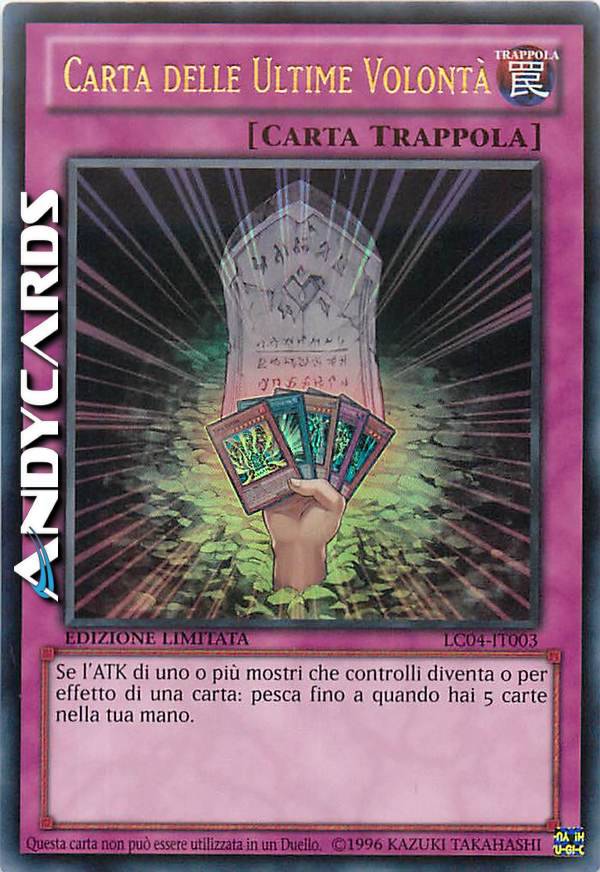 CARD OF LAST WILL | AndyCards Srl