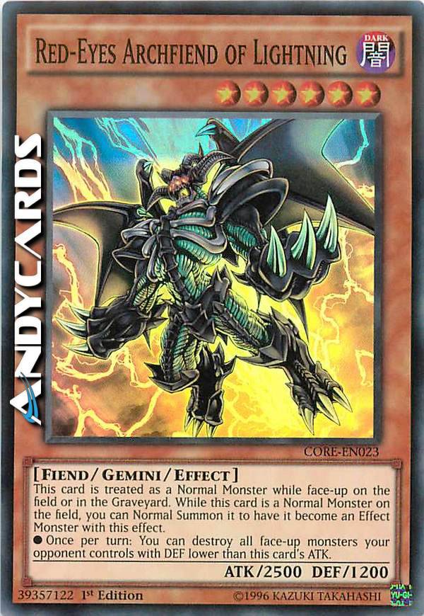 Yu-Gi-Oh! Red-Eyes Archfiend Of Lightning Card - Legendary Decks II Common 1st Edition