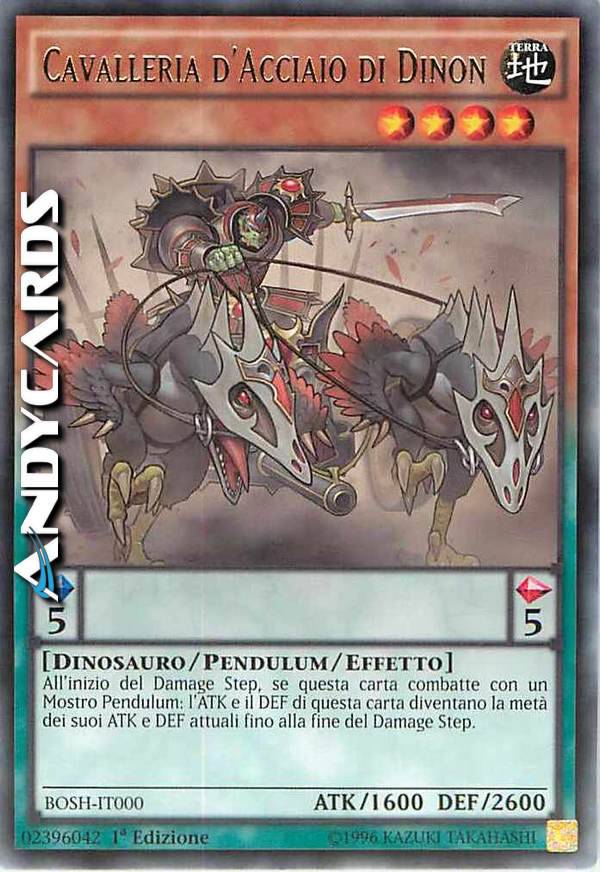 Yu-Gi-Oh! Steel Cavalry Of Dinon Card (BOSH-EN000) - 1st Edition Rare From Breakers Of Shadow Set - View #6