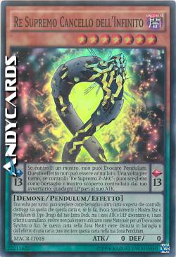 RE SUPREMO CANCELLO DELL'INFINITO