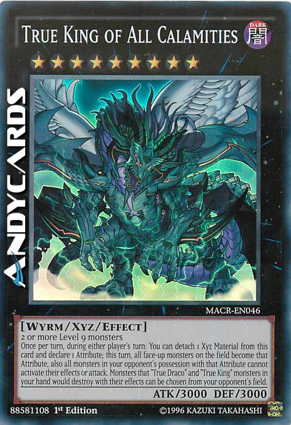 true king cards yugioh OF ALL CALAMITIES Mint / near mint condition trading card True King of All Calamities
