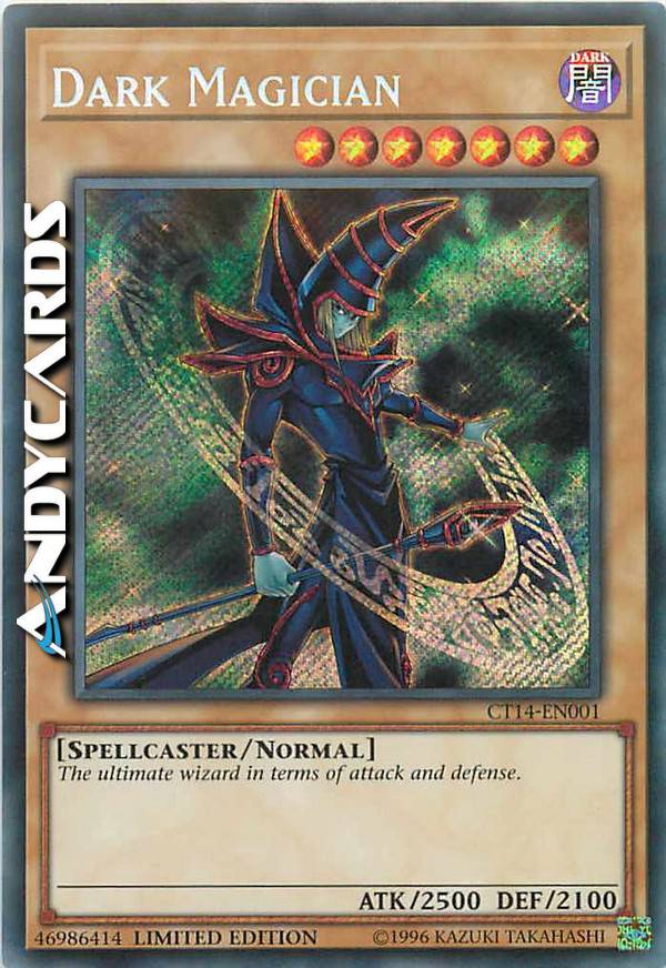 dark magician yugioh card 1996 Ultra Rare Limited Edition CT13-EN003 by Yu Gi Oh! : Toys & Games Spellcaster Level 7 ATK/2500 DEF/2100 The ultimate wizard in terms of attack and defense. 2015 Yu-Gi-Oh! Yugi's Legendary Decks