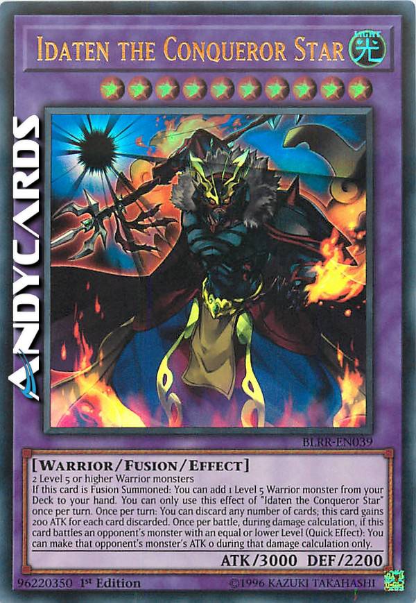 yugioh idaten the conqueror star deck - BLRR-EN039 Ultra Rare 1st Edition Idaten the Conqueror Star Deck