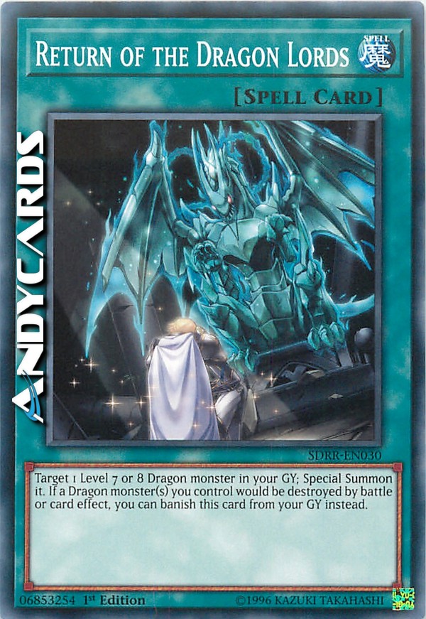 Return of the Dragon Lords SDRR-EN030 Common Yu-Gi-Oh Card 1st Edition New 