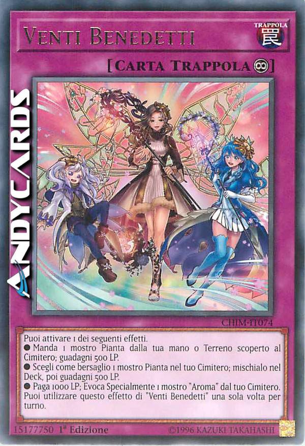 Yu-Gi-Oh! Blessed Winds – CHIM-EN074 – Rare 1st Edition – Chaos Impact Booster Pack Card