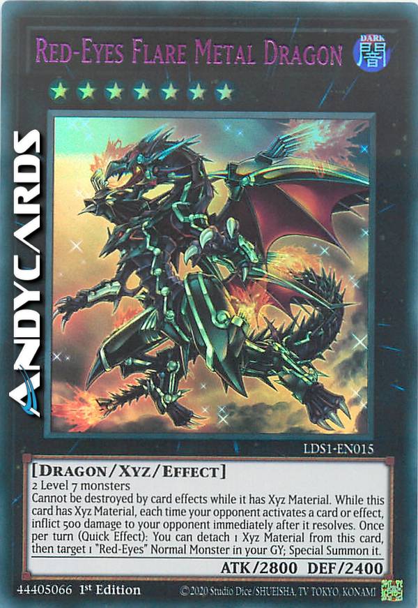 Red-Eyes Flare Metal Dragon - 1st Edition Ultra Rare LDK2-ENJ41 - Lightly Played - Yu-Gi-Oh! TCG