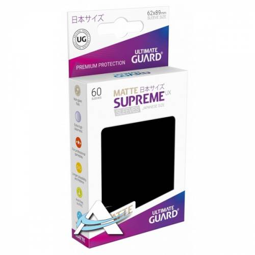 Ultimate Guard Small Protective Sleeves  - MATTE Supreme Ux Black