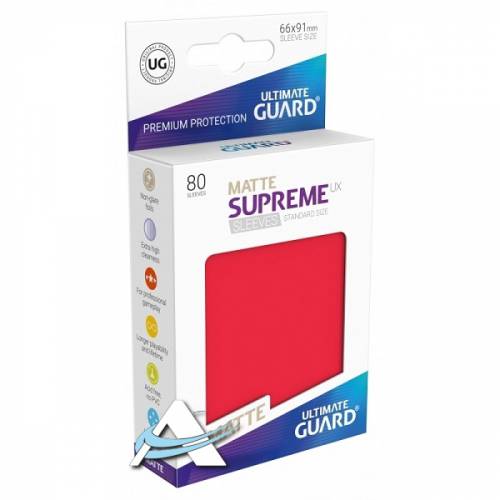 Ultimate Guard Protective Sleeves - MATTE Supreme UX Red
