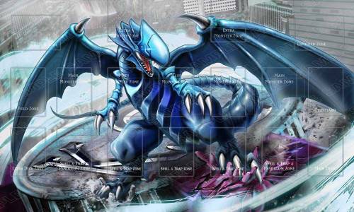 Blue Eyes White Dragon Kaiba Corp Playmat with Zones