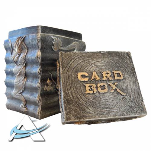 Card Box CARD WAY di Resina + Sacchetto - Drago Argentato Orientale
