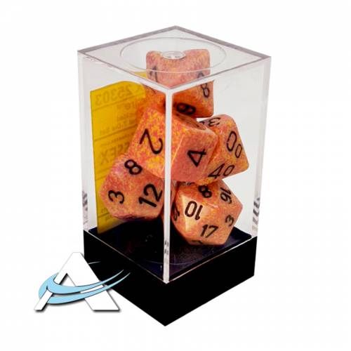 Dadi Chessex - Set 7 Dadi - Maculato, Fuoco