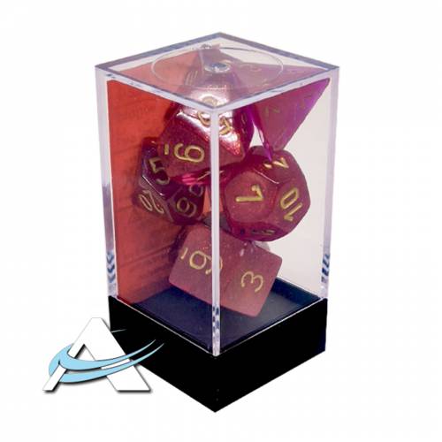 Chessex Dice - 7 Dice Set - Borealis, Magenta/Gold