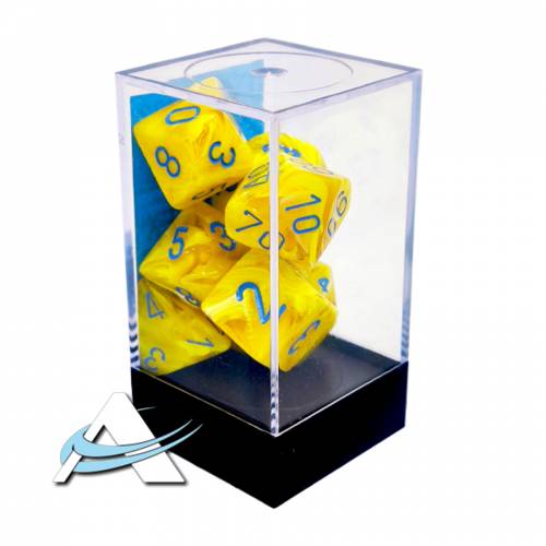 Dadi Chessex - Set 7 Dadi - Vortice, Giallo/Blu