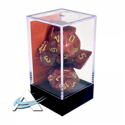 Dadi Chessex - Set 7 Dadi - Vortice, Borgogna/Oro