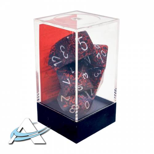 Dadi Chessex - Set 7 Dadi - Maculato, Vulcano d'Argento