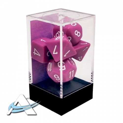 Chessex Dice - 7 Dice Set - Opaque, Light Purple/White