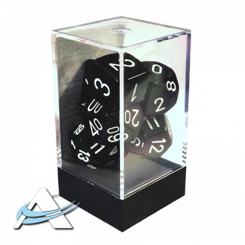 Dadi Chessex - Set 7 Dadi - Opaco, Nero/Bianco