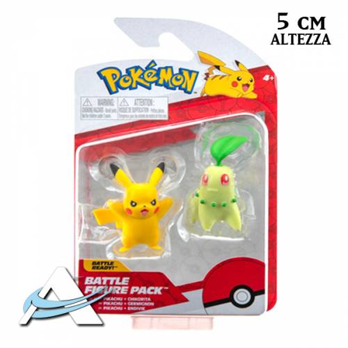 Mini Figure JAZWARES - Battle Figure Pack - Pikachu & Chikorita ( 5 cm )