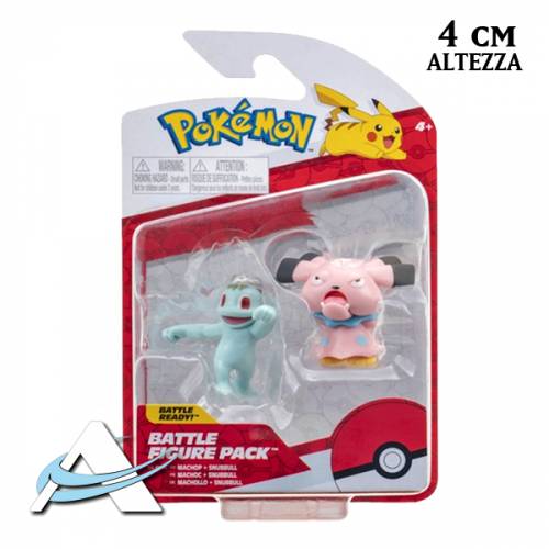 Mini Figure JAZWARES - Battle Figure Pack - Machop & Snubbull ( 4 cm )