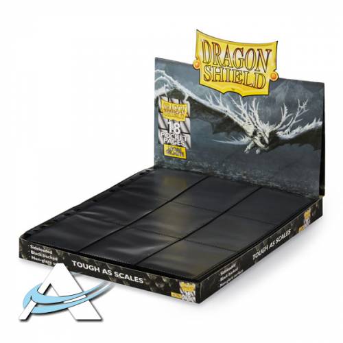 Dragon Shield - Pagine per Raccoglitore - 18 Tasche - Nero Antiriflesso Opache