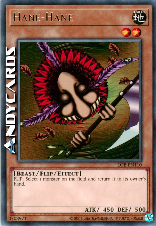 hane-hane yugioh card prices (25th Anniversary) [LOB-EN110] Rare You can retrun up to 3 monsters on the field to the owners hand. PSA 9 - Yu-Gi-Oh Card
