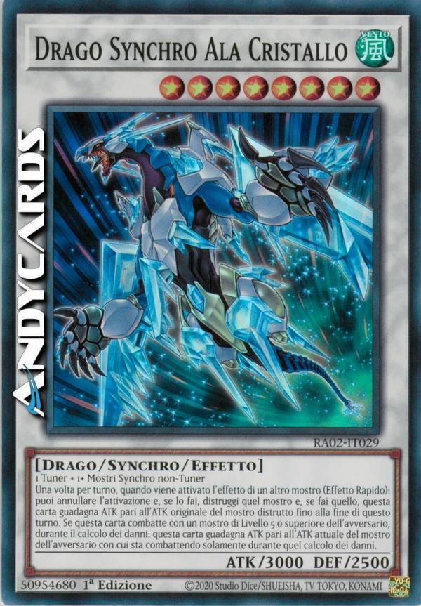 Thẻ Bài Yugioh Chính Hãng | Crystal Wing Synchro Dragon | OP13 Super Rare | Việt Nam
