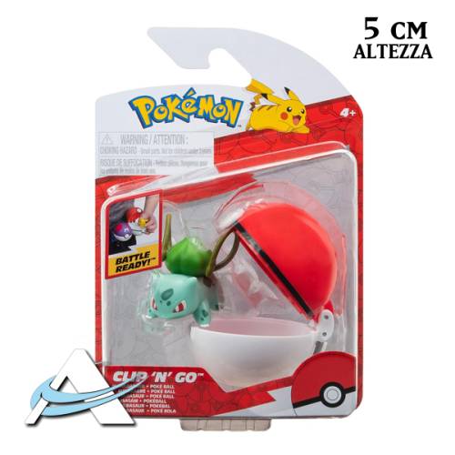 Mini Figure JAZWARES - Clip 'N' Go - Poké Ball, Bulbasaur (5 cm)