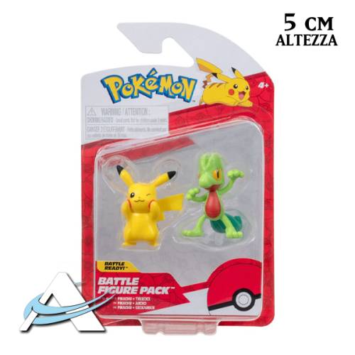 Mini Figure JAZWARES - Battle Figure Pack, Pikachu & Treecko (5 cm)