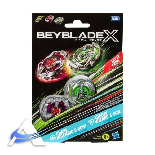 Beyblade X - Double Pack - Chain Incendio 5-60HT + Arrow Wizard 4-60N