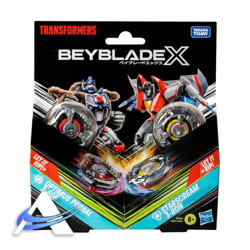 Beyblade X - TRANSFORMERS - Double Pack - Optimus Primal 3-60F + Starscream 3-80N