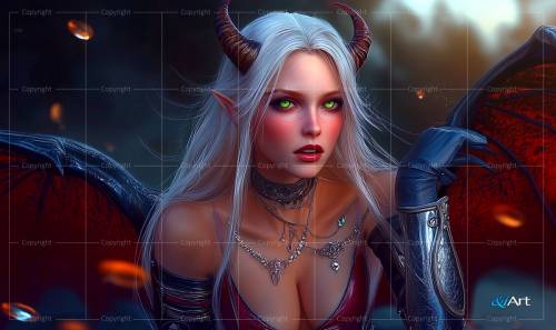 Playmat Andy Art - Demon Girl Aradhia Nightgale