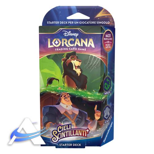 Starter Deck Disney Lorcana Cieli Scintillanti - Smeraldo & Acciaio - IT