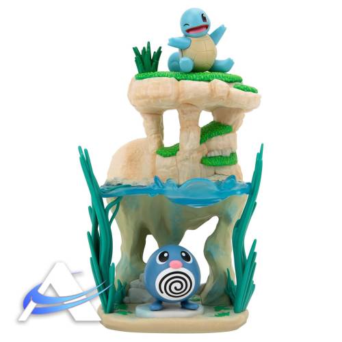Figure Ambiente JAZWARES - Set Shoreside Lake - Poliwag & Squirtle (15 cm)
