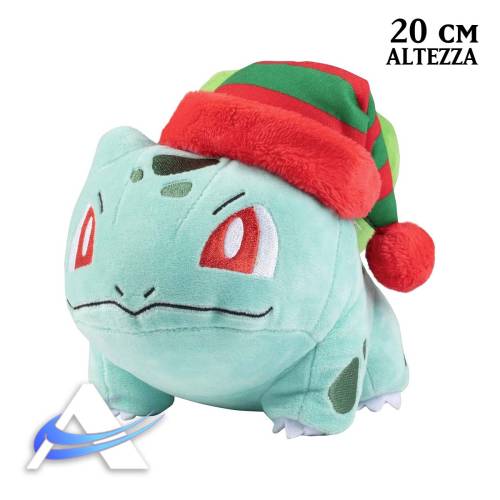 Peluche Pokémon JAZWARES - Bulbasaur Con Cappello Natalizio (20 cm)