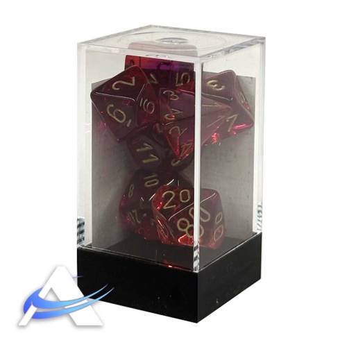 Chessex Dice - 7 Dice Set - Red-Violet, Gold